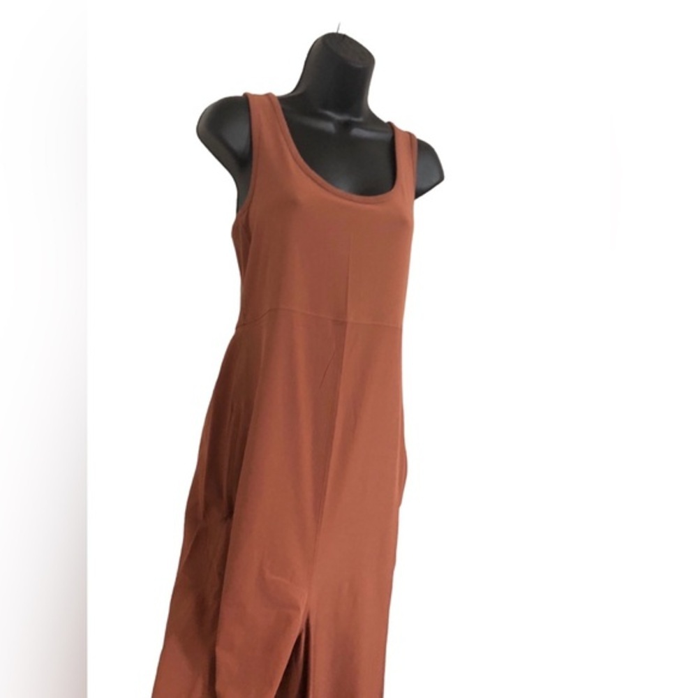 Athleta brown brick terracotta Passenger sleeveless knit upper Jumpsuit ‎ size s